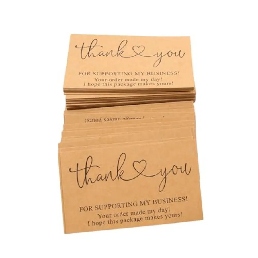 

200Pcs Thank You for Supporting My Business Cards2 x 3.5 Inch/ 9 x 5 cm Small Bulk Customer Appreciation Card for Small Busines