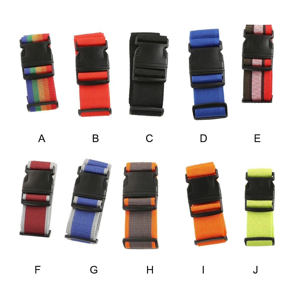 2pcs set Strong Webbing Suitcase Belts For Secure And Adjustable Packing Heavy Duty Travel Essential five colors 2 m