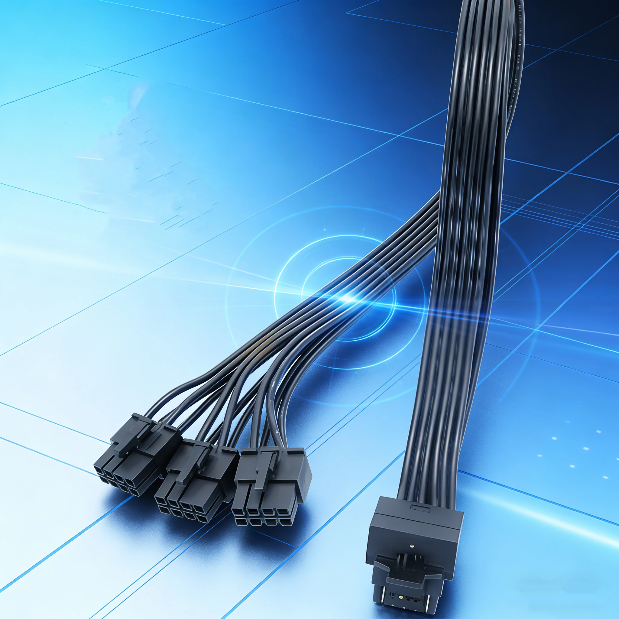 8-Pin Male to PCIE 5.0 Graphics Cable Fully Modular 16AWG 12VHPWR 3x8-Pin to 16-Pin Adapter Cable for RTX 4000 RTX4080 RTX4090