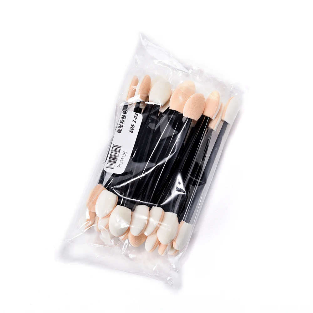 Éponge à Double extrémité pour poudre d'art des ongles, brosse jetable multifonctionnelle pour fard à paupières, outil de manucure et de maquillage Portable, 20/100 pièces