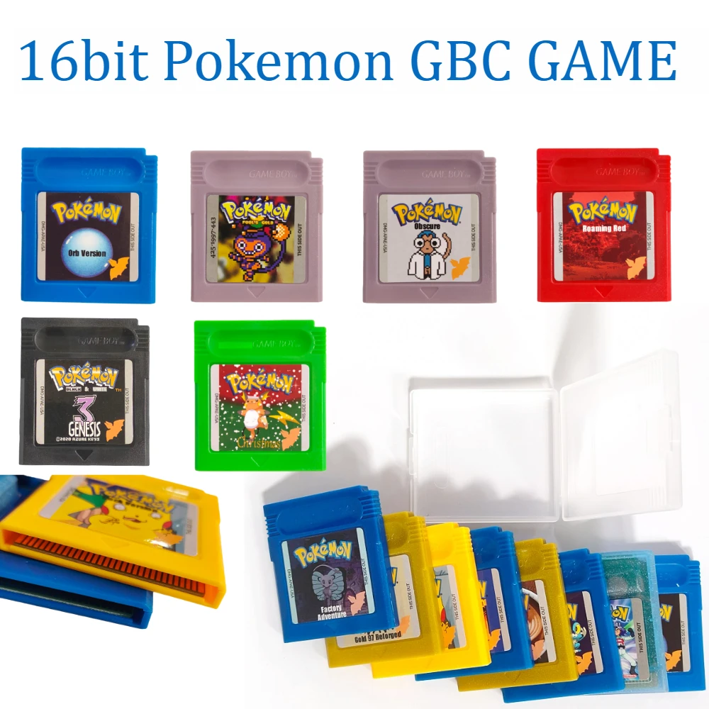 

Hot GBC Pokemon Series Game Cartridge USA 16-Bit Video Game Console Card Cock Version Gold 97 Referged God of Arena for GBC GBA