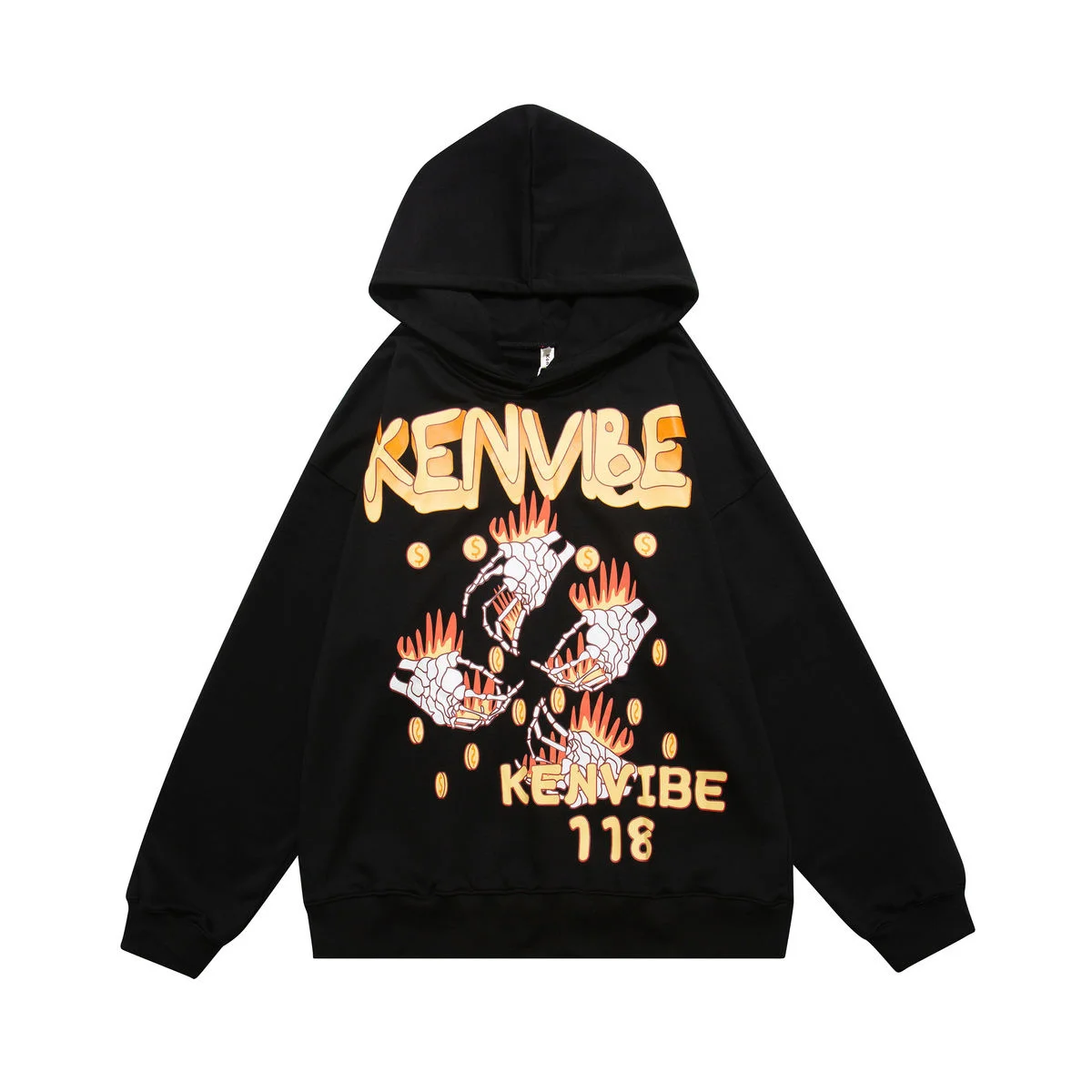 Mens Hoodie Sweatshirt Streetwear Hip Hop Skeleton Skull Print Punk Gothic Hooded Fashion Harajuku Loose Cotton Pullover Tops