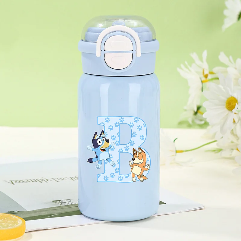

500 мл бутылка для воды серии Blueyi со прыгающей крышкой, портативная термокружка из нержавеющей стали, герметичная изолированная чашка, подарок на день рождения