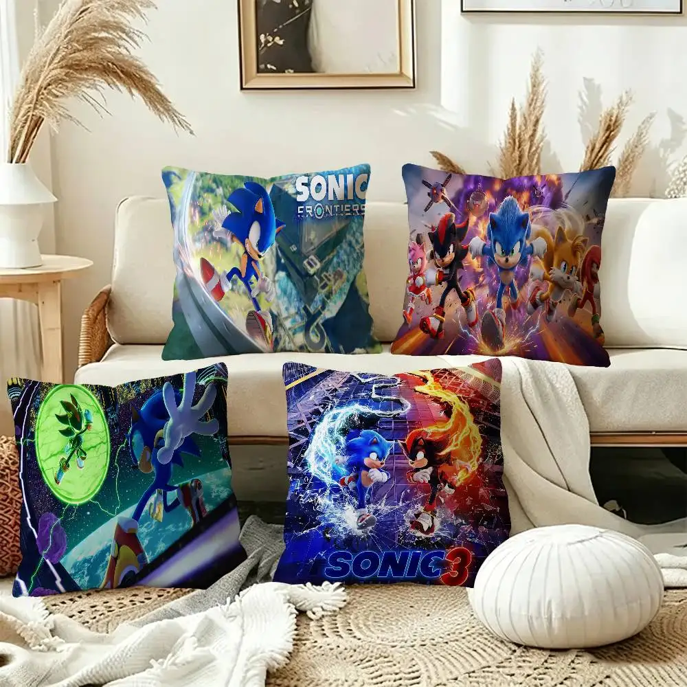 Cartoon S-Sonics Cushion Cover Pillowcase Upholstery Sofa Throw Pillow Home Decor Pillowcas