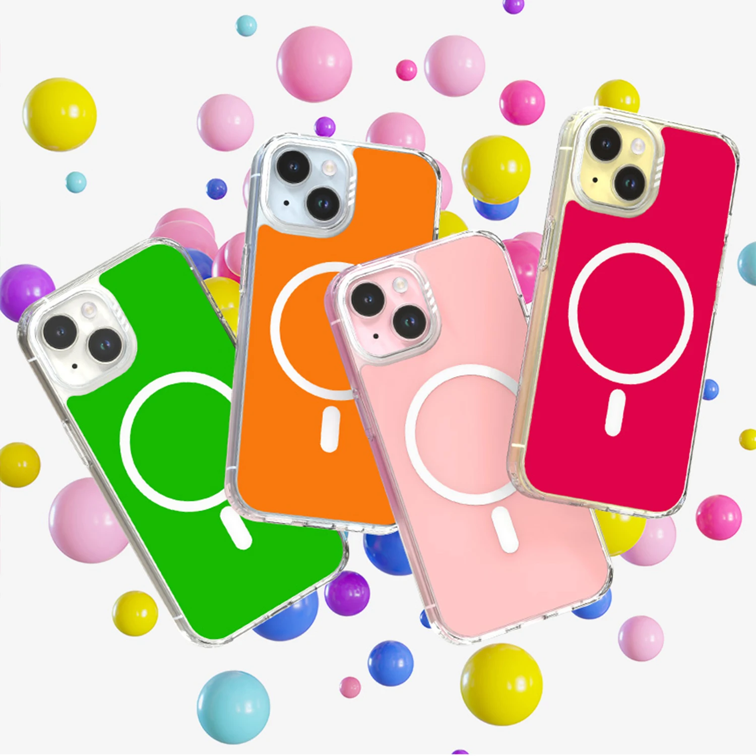 Case for iPhone16 15 14 Pro Max Plus Protective Magneti Cover Pure Colour Design Hard PC Back Airbags Corners Cute Color Case