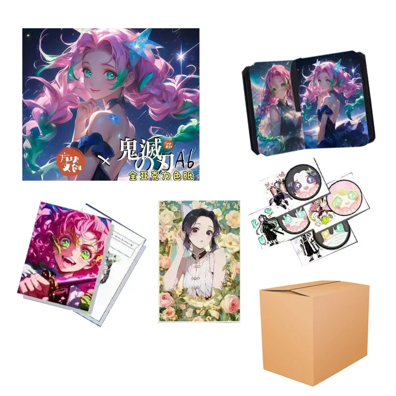 

2025 Wholesales Demon Slayer Cards A6 Acrylic Colored Paper Sexy Style Waifu Trading Anime Card Doujin Toy Gifts