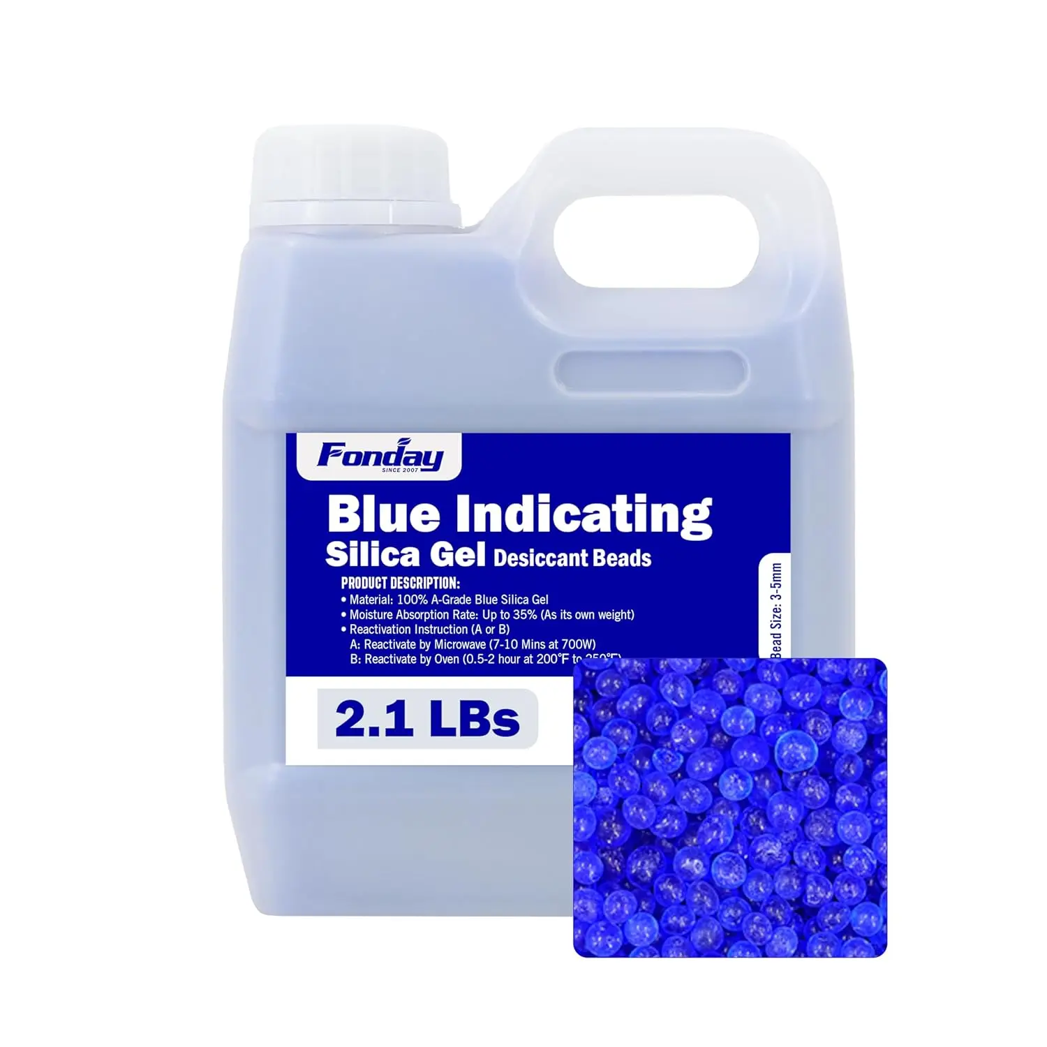 

Blue Indicating Silica Gel Beads Desiccant Moisture Indicating Blue to Pink Reusable Industry Standard Bead