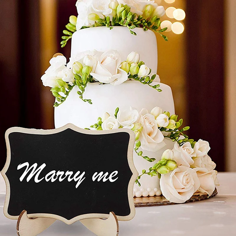 Мини-вывески для классной доски, 200 упаковок небольших этикеток для классной доски в рамке с подставкой для мольберта, деревянная доска для номеров столов