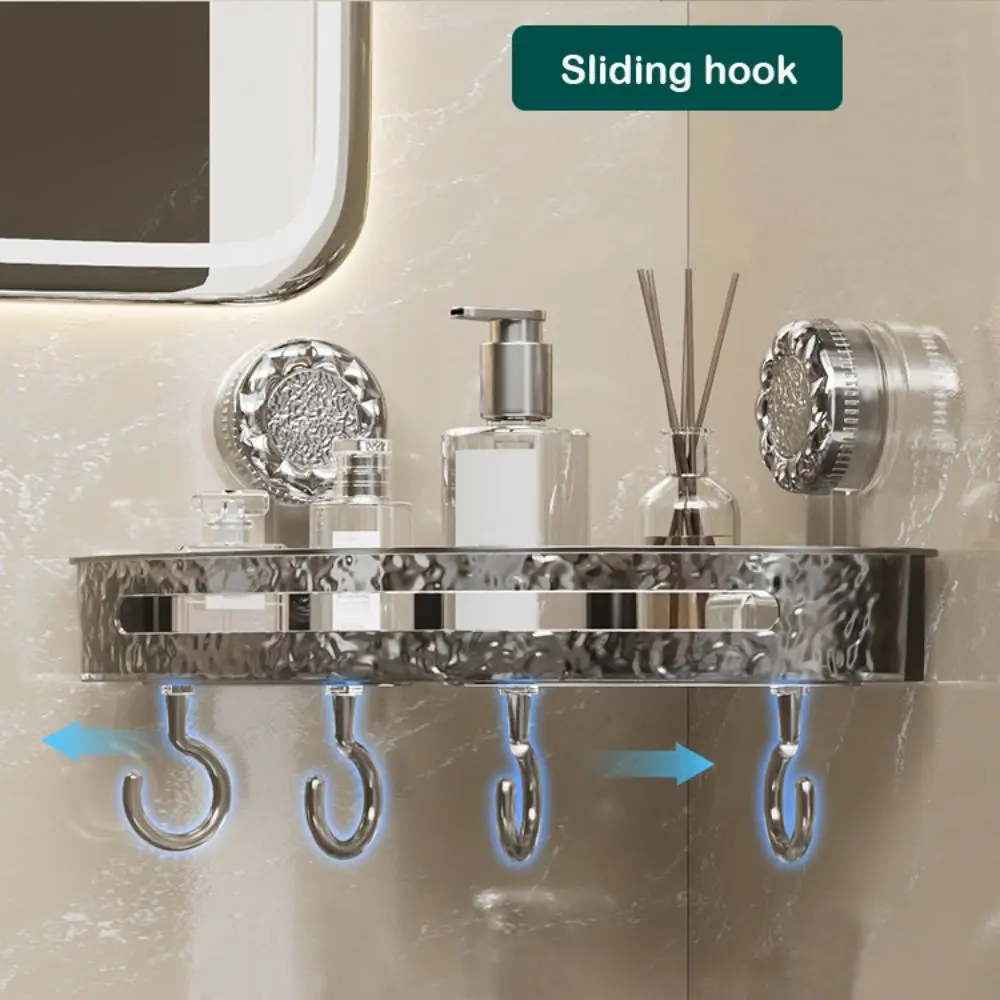 Punch Free Shower Storage Rack Removable Multifunctional Corner Shelf Wall Mounted Glacier Water Ripples Pattern