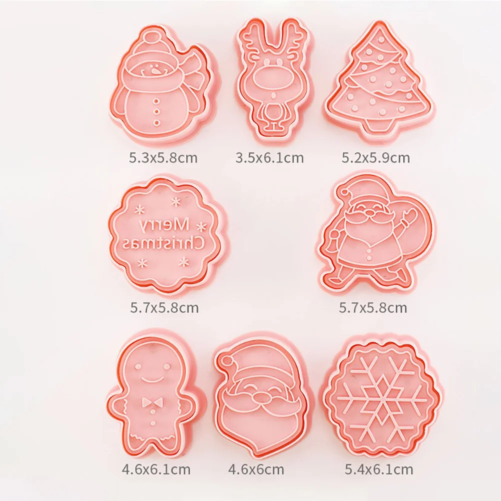 8 pezzi stampi per biscotti 3D natalizi formine per biscotti riutilizzabili facili da usare e pulire stampi per biscotti da forno fai da te stampi per biscotti in plastica