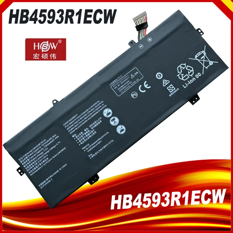 

Новый аккумулятор для ноутбука HB4593R1ECW, для HUAWEI Honor Matebook, 14 дюймов, KPL-W00 & X PRO, R5 8250U, 2500U, 7,6 В, 7410 Вт/ч, мАч