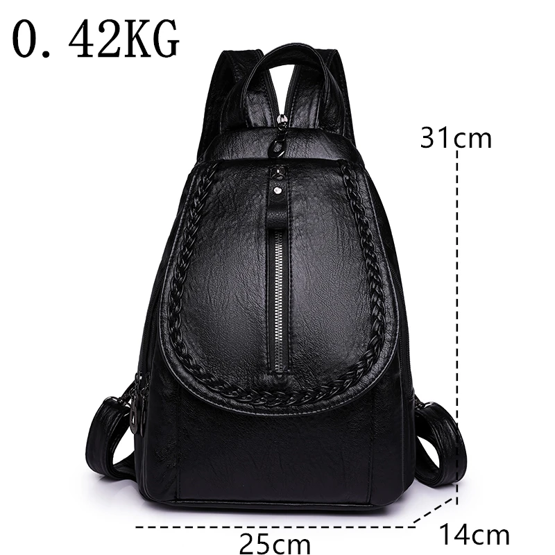 Women High Quality Soft Leather Backpack Ladies Shoulder Bag knapsack Luxury Designer Casual Daypack Sac A Dos Girl Mochilas