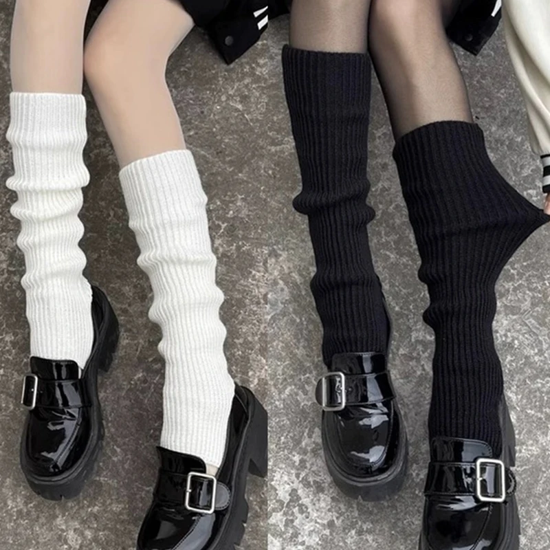 Lolita Leg Warmers Women Long Socks Wool Knitted Foot Cover Arm Warmer Y2K Autumn Winter Crochet Heap Socks Boot Cuffs Stockings