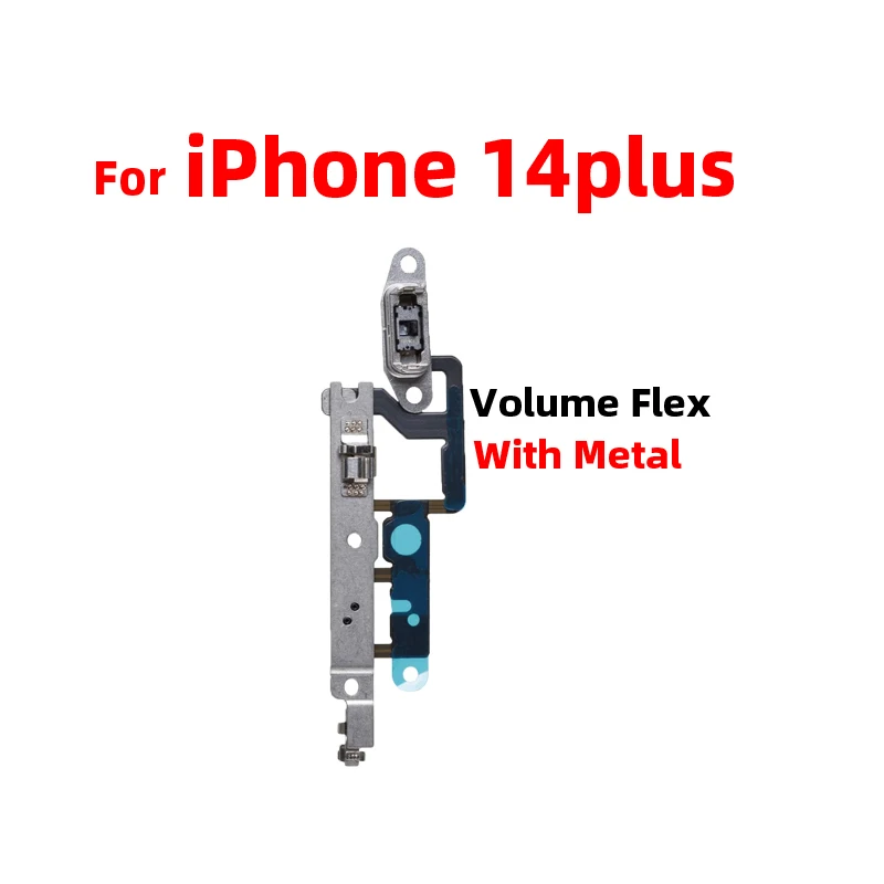 For iPhone 14 plus 14plus Power On Off Flex Volume Up Down Side Button Key switch on off button Ribbon Flex Cable With Metal