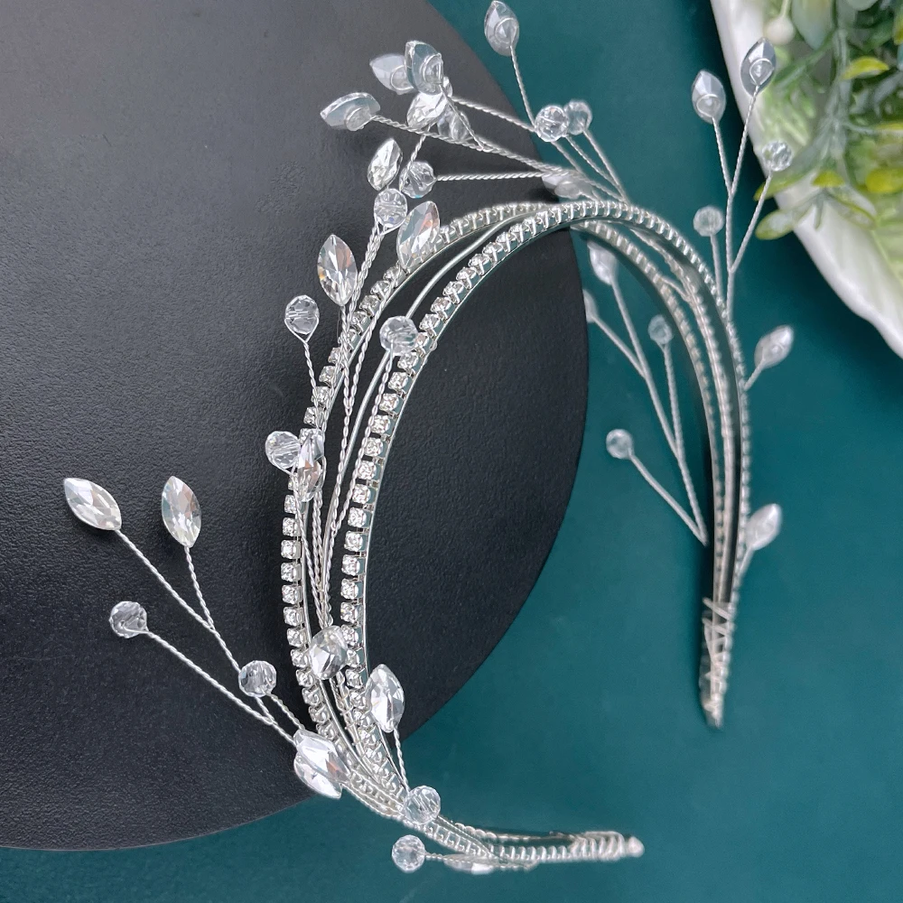 

DZ120 Luxury Crystal Bridal Tiara Wedding Head Hoop Rhinestone Handmade Women Headpieces Bridesmaid Headwear Party Hair Jewelry