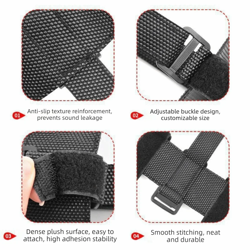 Adjustable Strap Bike Speaker Mount Fixed Strap Bracket Holder Cycling Speaker Mount Nylon Material Black Water Bottle Holder