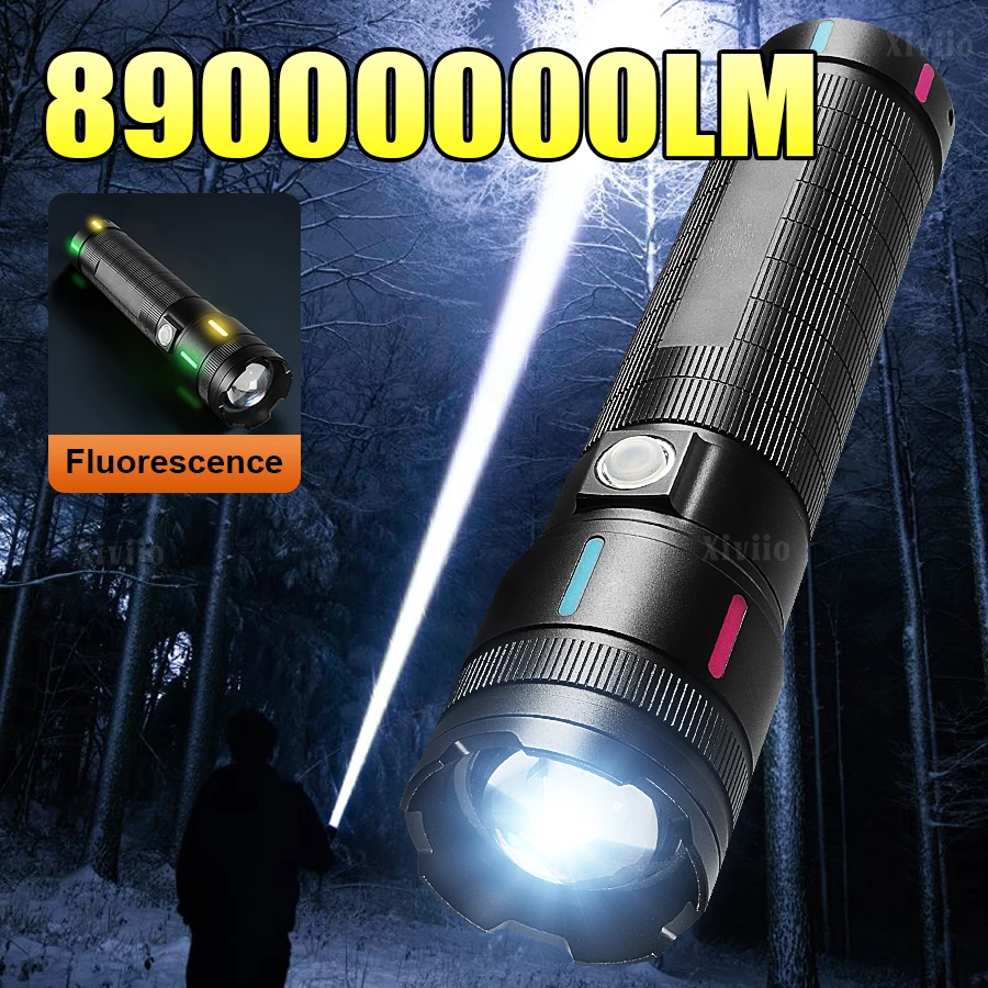 

Тактический светодиодный фонарь высокой мощности с ультраярким светом, перезаряжаемый, с большой дальностью. Портативный для кемпинга, рыбалки и активного отдыха.