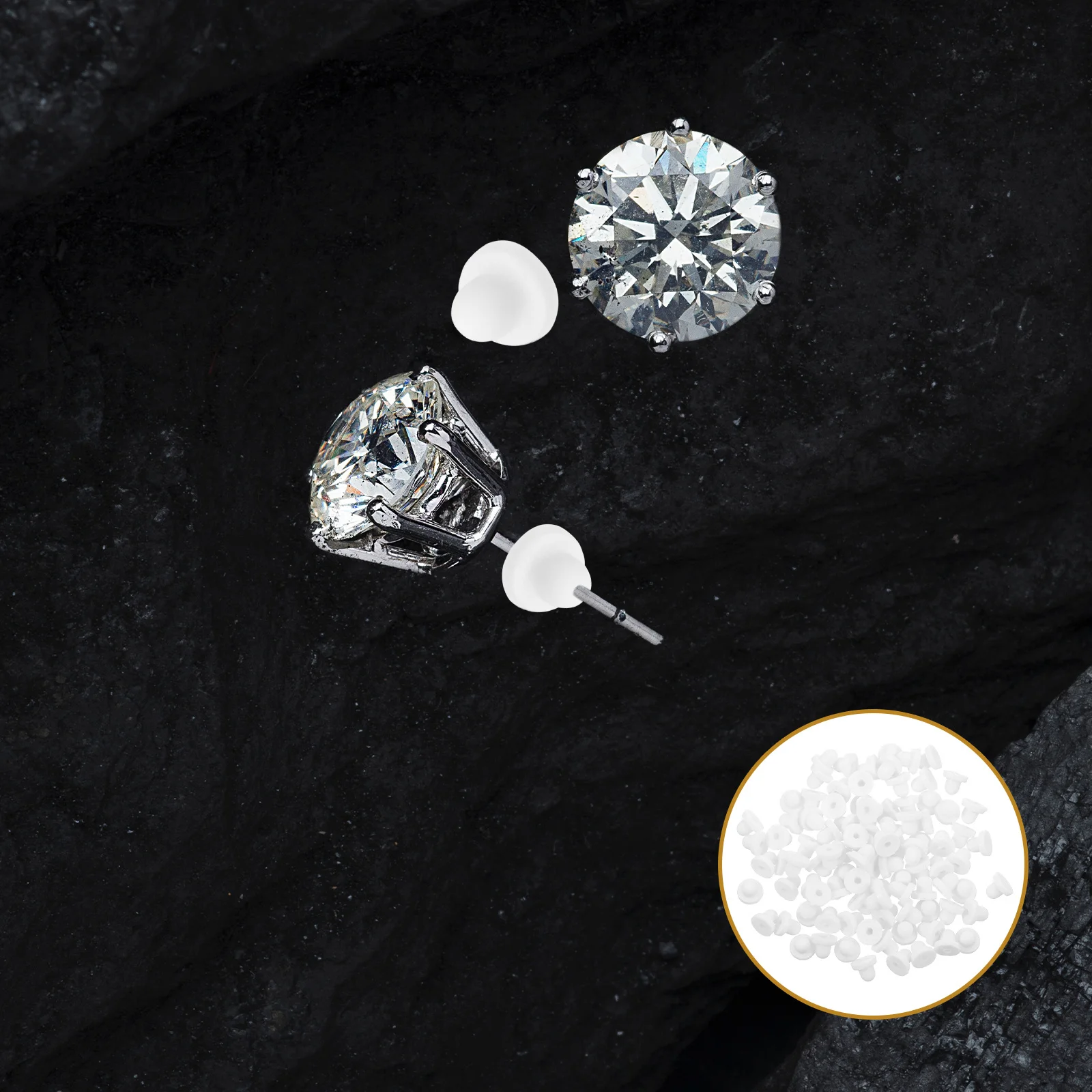 

100Pcs Silicone Earring Backs Secure Stoppers Replacement for Pierced Ear Studs Earrings Accessories