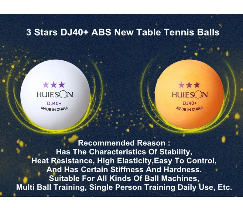Huieson Premium-Qualität 3-Sterne-ABS-Tischtennisbälle DJ40 + 2,8 G 40 mm + Drei-Sterne-Tischtennisbälle für das Clubtraining – Detail 1