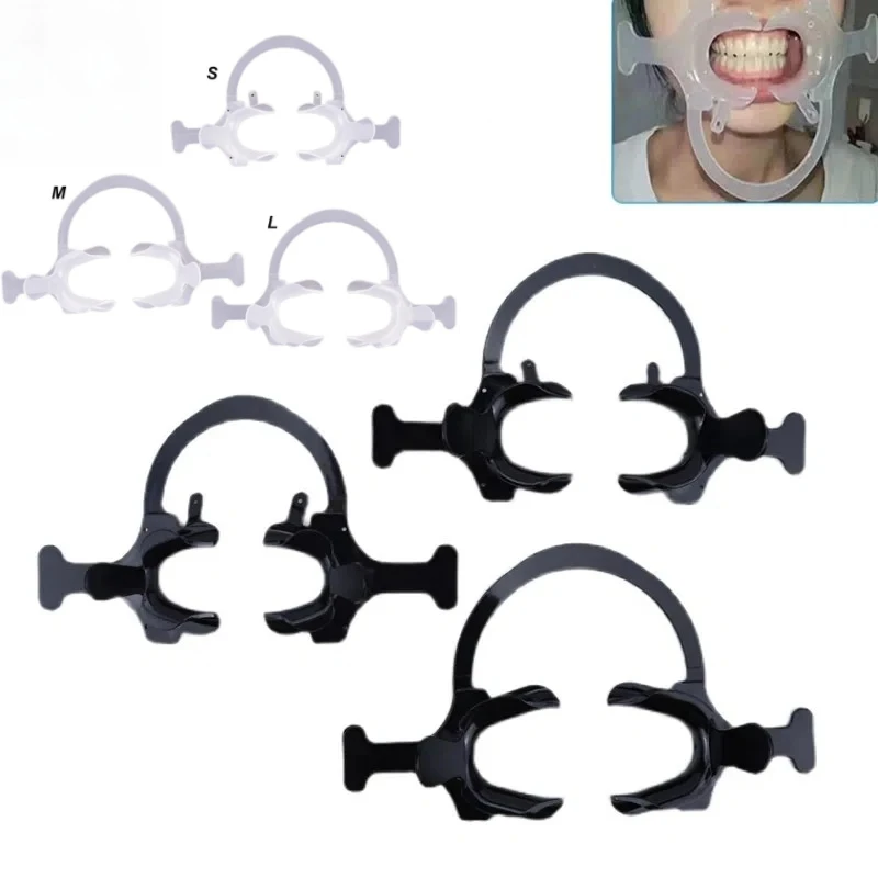 Dental C-type Orthodontic Expander with Handle S/M/L Transparent Black Cheek and Lip Retraction Device Professional Dental Tool