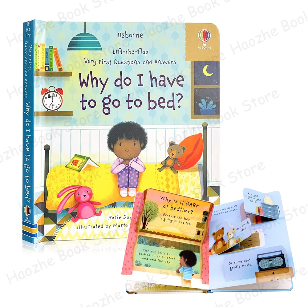 Very First Questions and Answers: Why Do I Have To Go To Bed? Usborne Lift the flap Children's Activity English Book Montessori