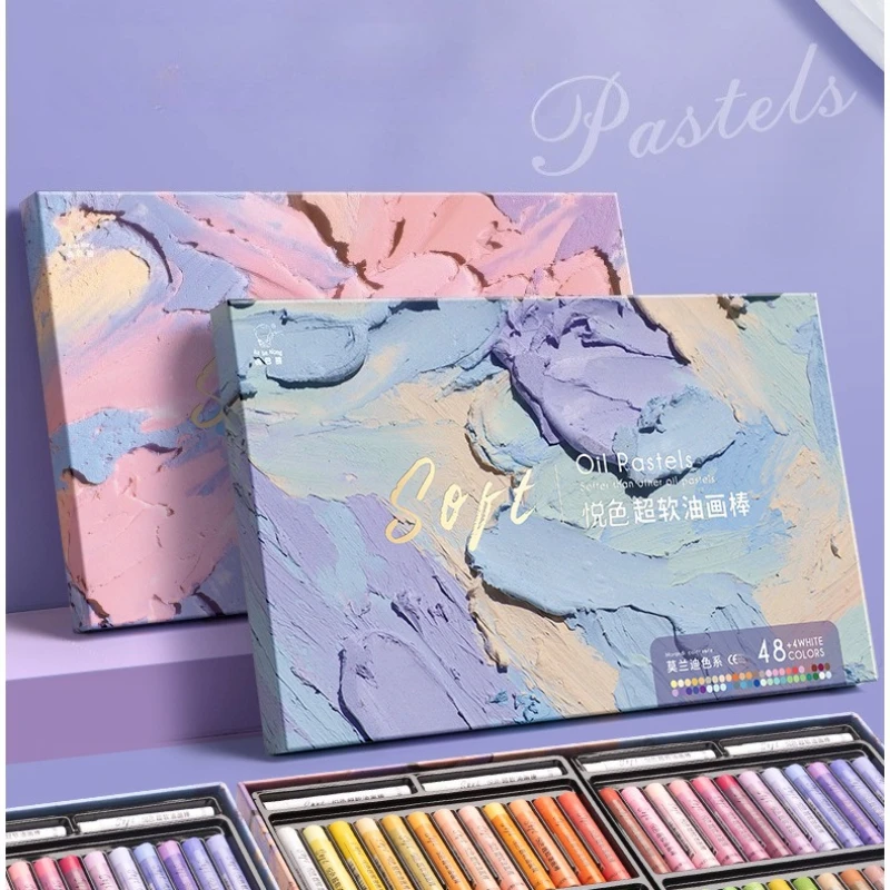 24/36/48 Color Super Soft Heavy Color Oil Pastel Caryon Set Soft Texture Strong Coverage Sketch Design Children's Enlightenment