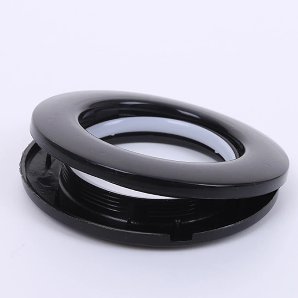 

80Pcs Black Plastic Curtain Rings Smooth Slide Wear Resistant Curtain Rod Accessories for Bedroom Living Room Drapes