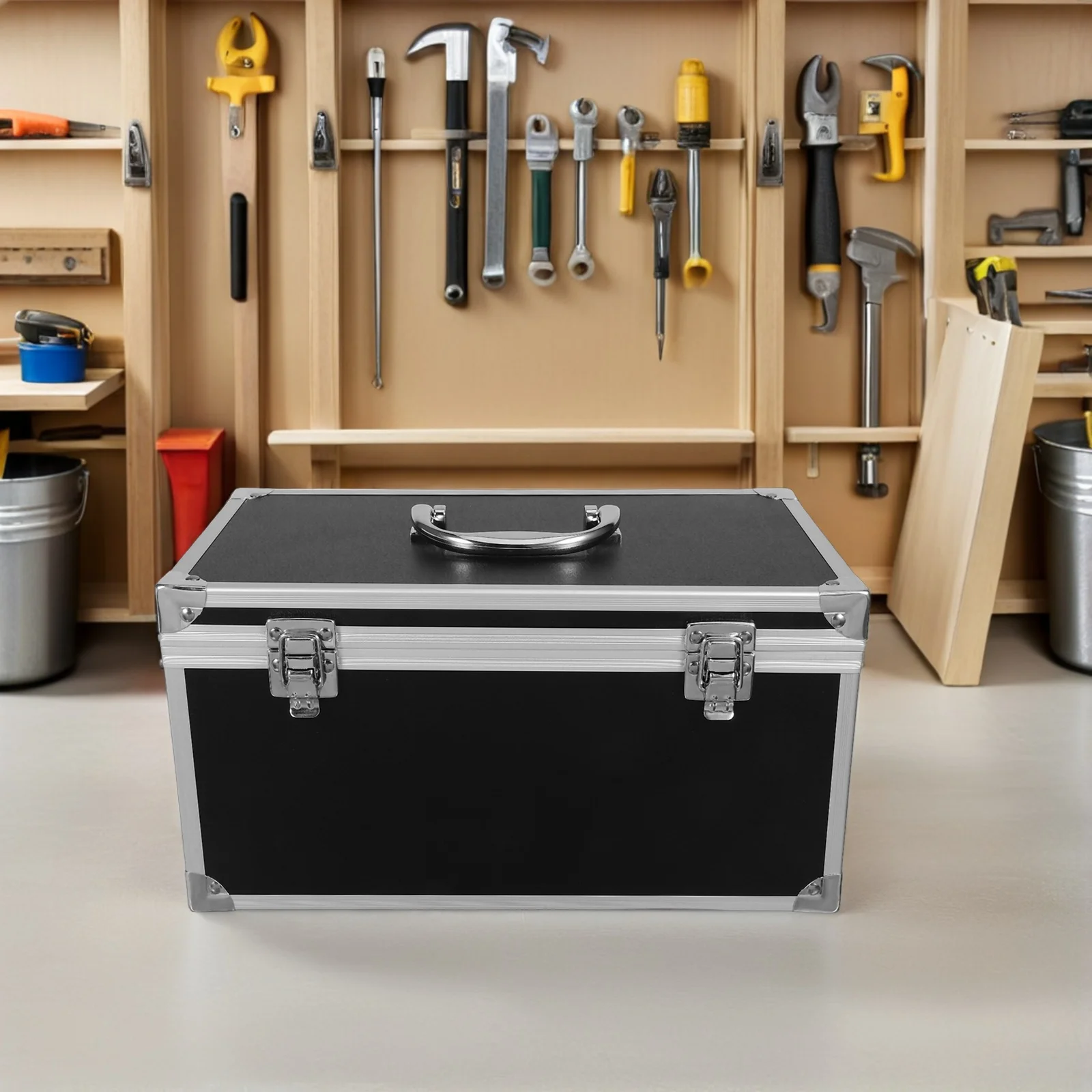 Durable Aluminum Toolbox for Tools Parts Storage Multifunction Portable Hard Case for Home Workshop and Outdoor Use