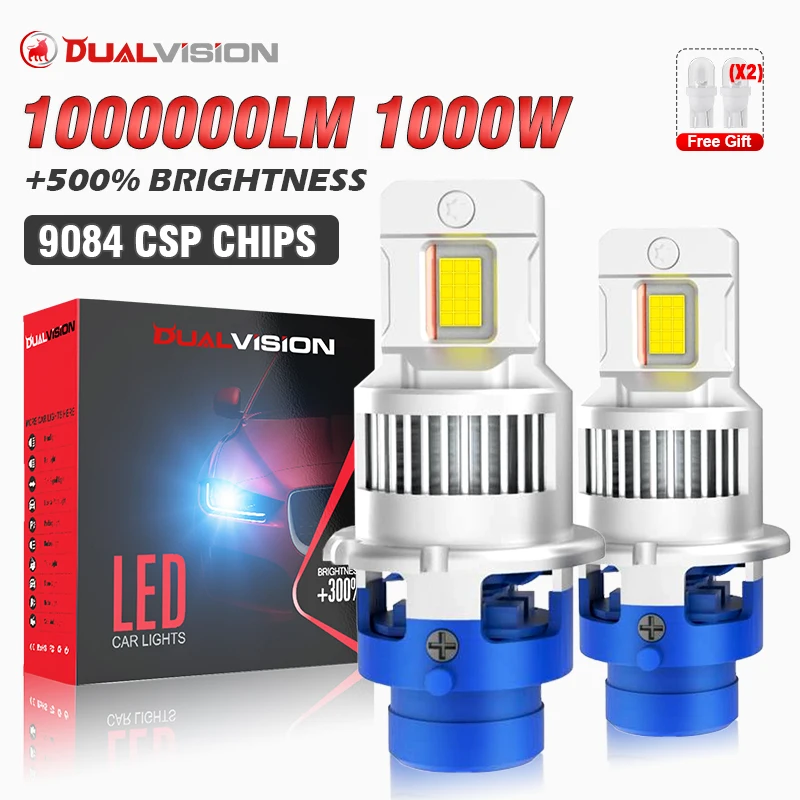 D2S D4S LED Car Headlights Bulbs D1S D3S canbus HID D1R D3R D2R D4R LED 1000000LM 1000W Two sided 9084 CSP Chips 6000K 12V