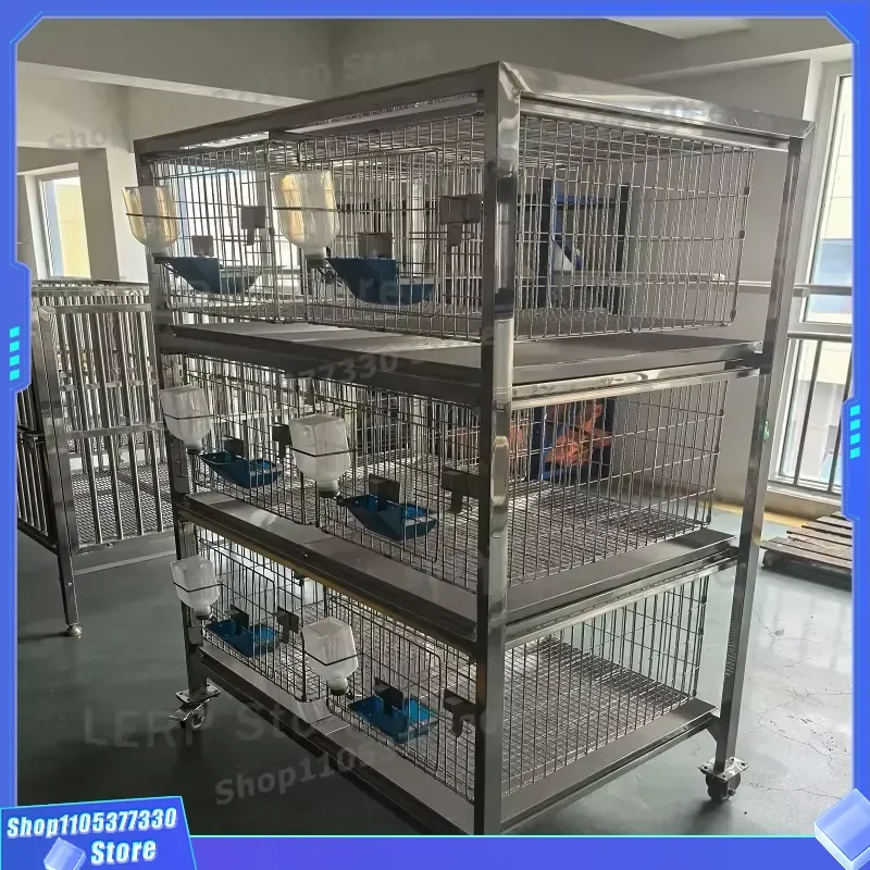 Durable Galvanized Wire Mesh Rabbit Hutch with Motorized Ventilation and Large Feeder Filter Customizable Cage for Small