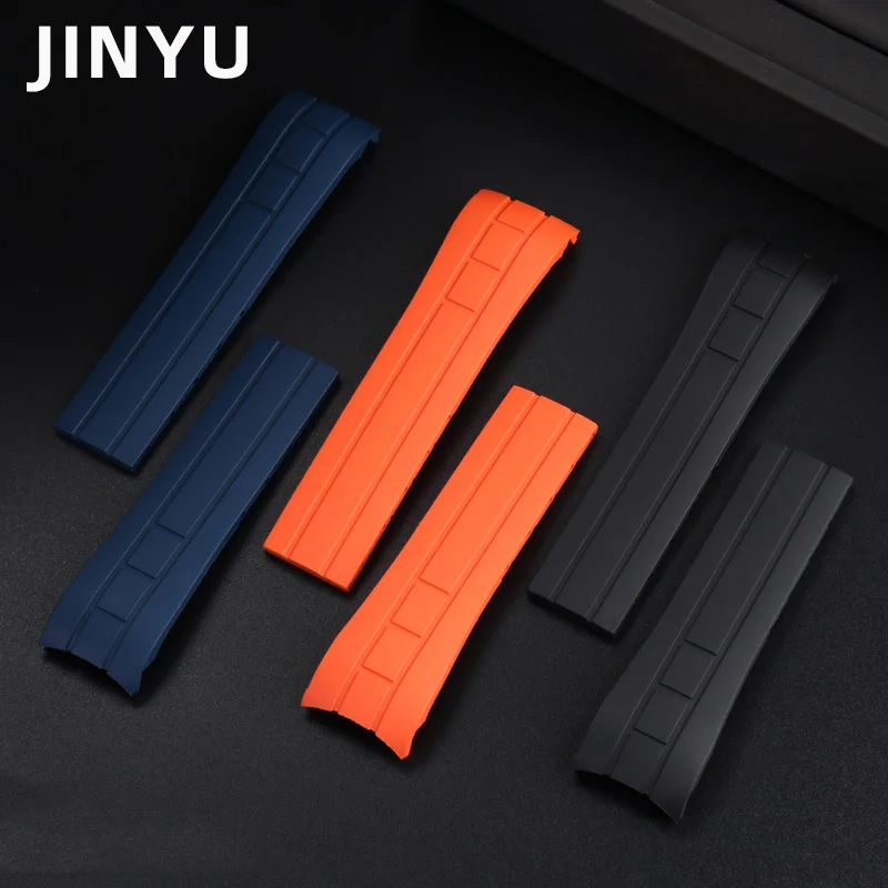 Curved end watchband  22mm 23mm For Mido M005430A M005614A Waterproof rubber watchband for Citizen blue angel silicone strap