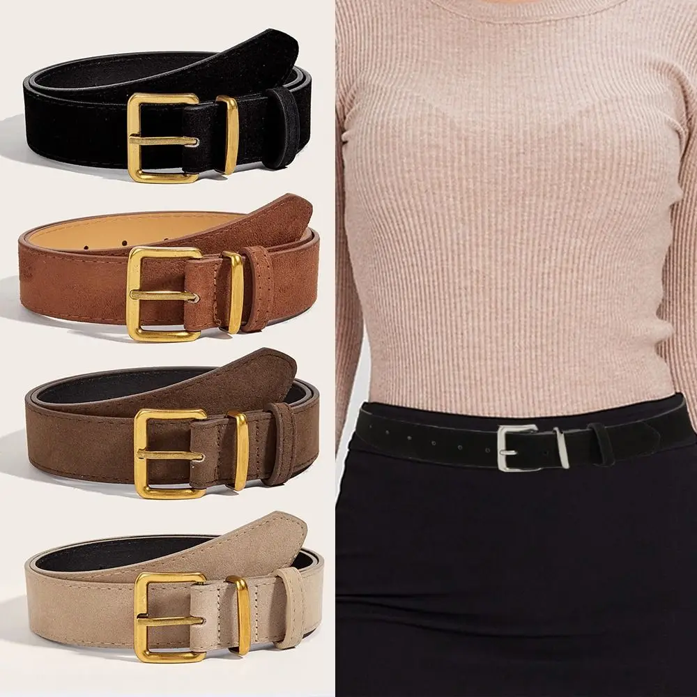 Cinturón ancho de cuero de ante estilo Maillard, diseño de lujo, correa de cintura informal para negocios, pantalones versátiles de moda, cinturones de vestir, regalos