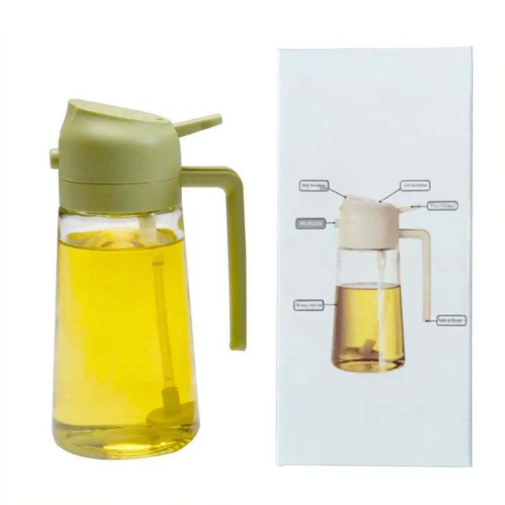 Kitchen 2 In 1 Oil Spray And Pouring Dispenser Glass Bottle Vinegar Cruet For Healthy Cooking BBQ Baking Oil Control Tool