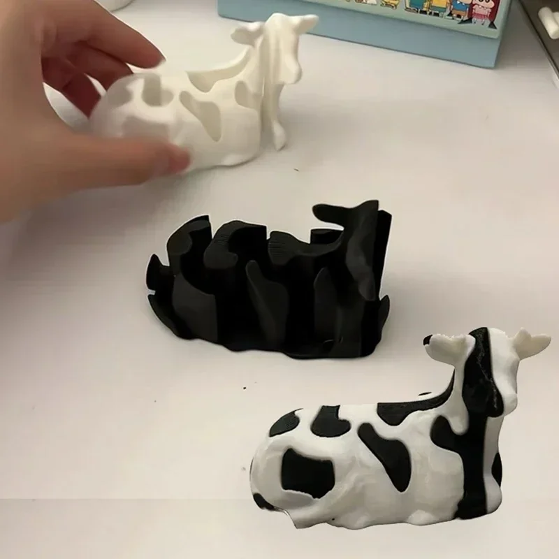 Cute Cow Home Decorations For Desktop Detachable 3D Printing Fidget Toys Creative Gift Anxiety Stress Relief Toy for Kids Adults