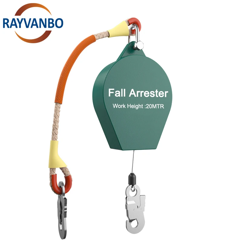 Portable 3m-50m 150-1000kg Self-locking Lifelines Anti Fall Retractable Fall Arrester Safety Fall Protection