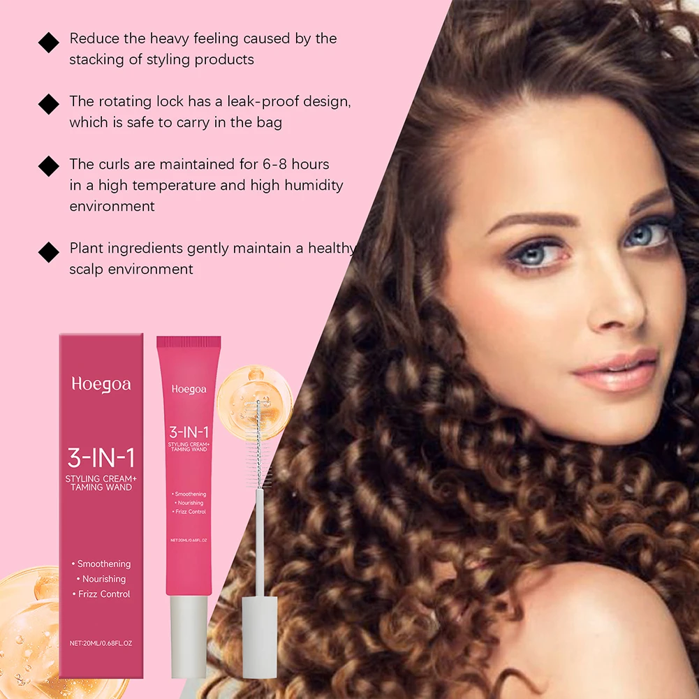 3 In 1 Styling Cream Taming Wand Anti-Frizz Finishing Stick Frizzy Hair Multifunctional Smoothing Frizziy Hairs Non Grasy Cream