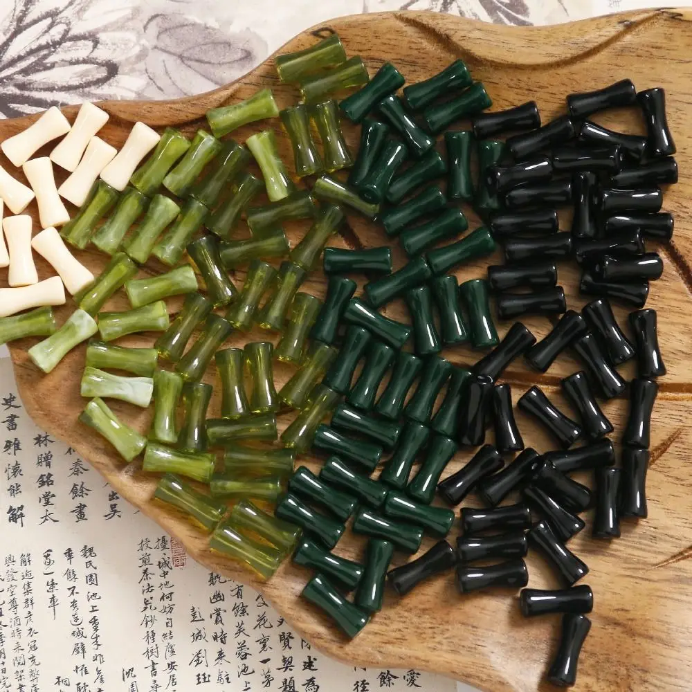 10pcs/Bag Loose Beads Bamboo Shape Beads DIY Crafts Jewelry Making Lampwork Beads Handmade Bracelet Making Kit Acrylic Beads
