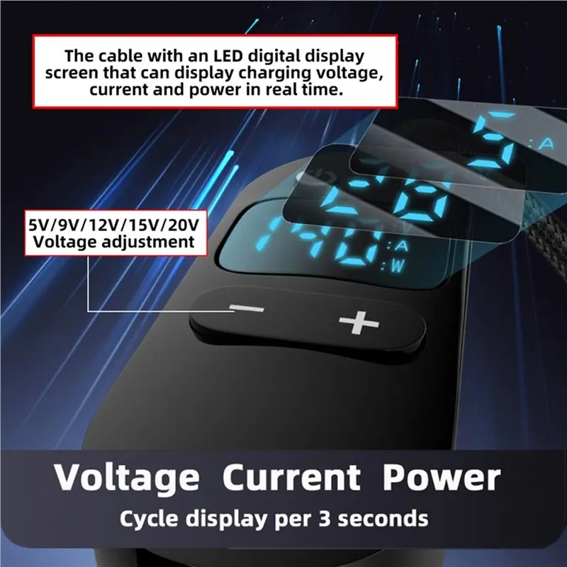 【LOW STOCK】2X USB C To DC Jack 140W Power Cable Type C USB-C Input To 20V 15V 12V 9V 5V DC 5.5X2.5Mm Output Power Smart LED Disp