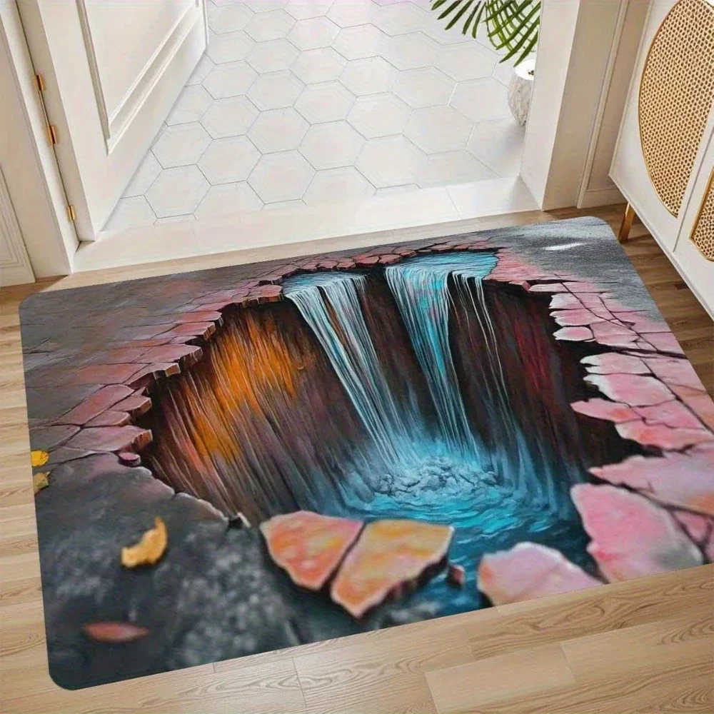 3D Illusion Depth Welcome Mat Non Slip Entrance Rug for Living Room Bedroom Kitchen Anti Dust Durable Floor Carpet Doormat
