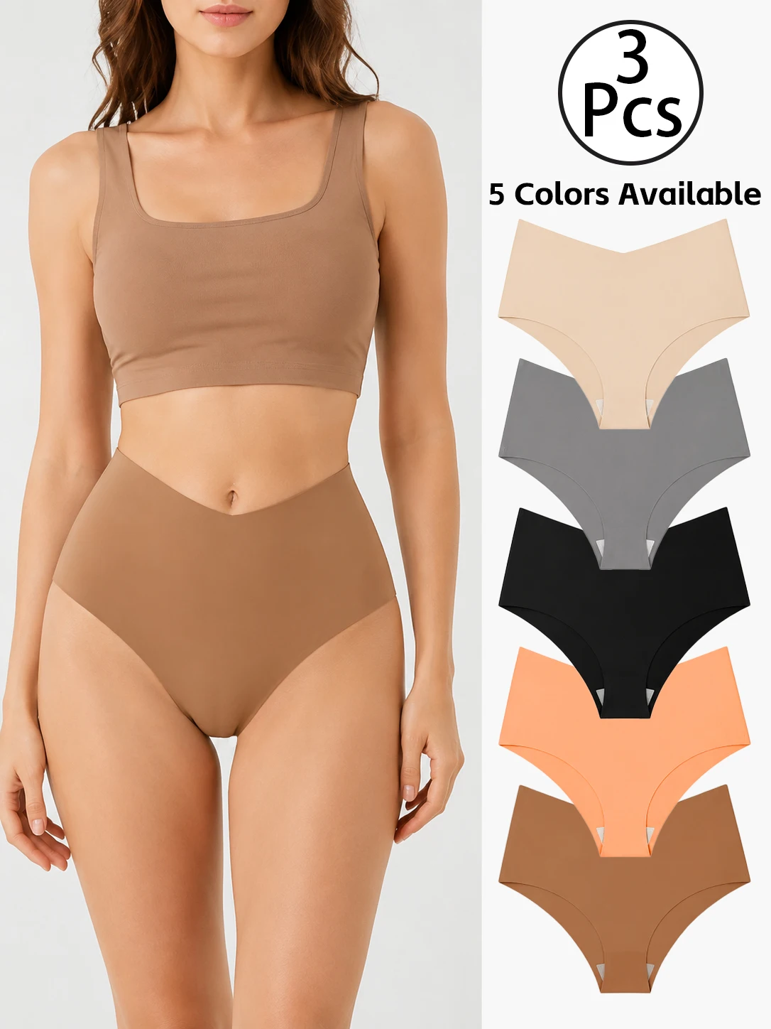 3PCS Women's high-waist Underwear suitable for exercise Soft elastic breathable Comfortable for daily use Seamless design