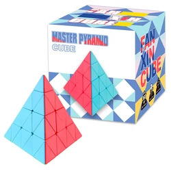 Solid Color Pyramid Magic Cube 3x3 Triangle Magic Cube Professional Speed Magic Cube Educational Toys for Children Gifts