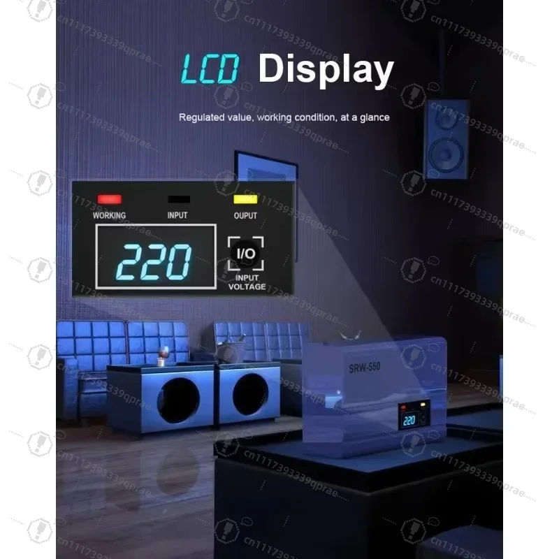 Home 500VA AVR Digital Single Phase 220V AC Wall Hanging Automatic Voltage Regulators Stabilizers for SVC Use