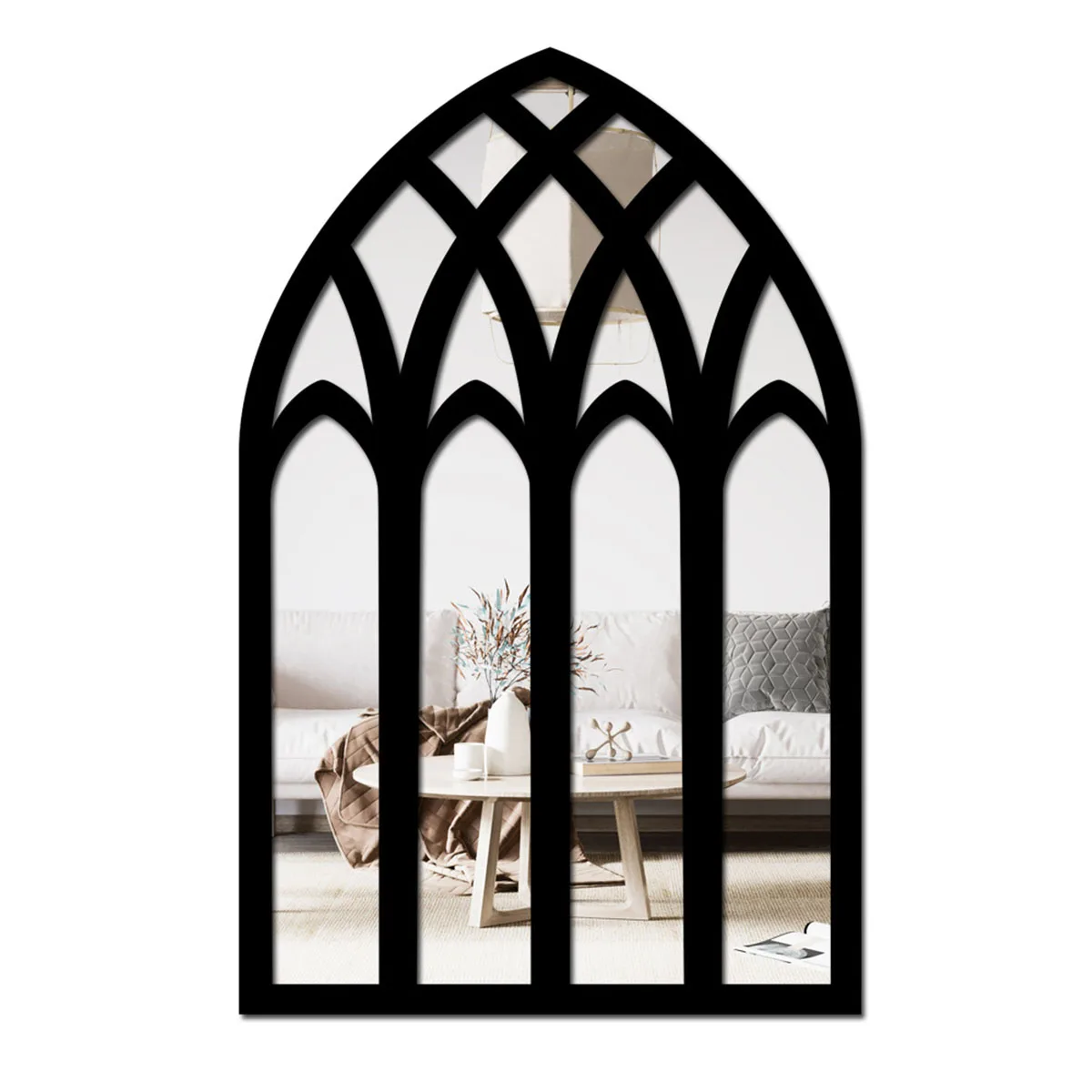 

Wall Mounted Mirror, Rustic Wall Mirror, Farmhouse Window Mirror, Windowpane Mirror Wall Decor for Bedroom Entryway Living Room