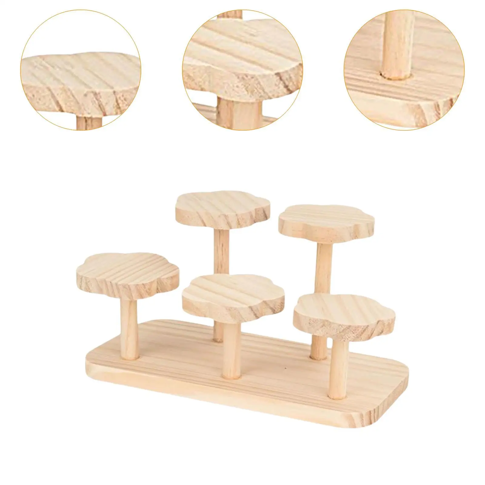 Suporte de exibição de madeira Prateleira Rack Suporte para cupcake multiuso 11x5,5x6 polegadas para bancada