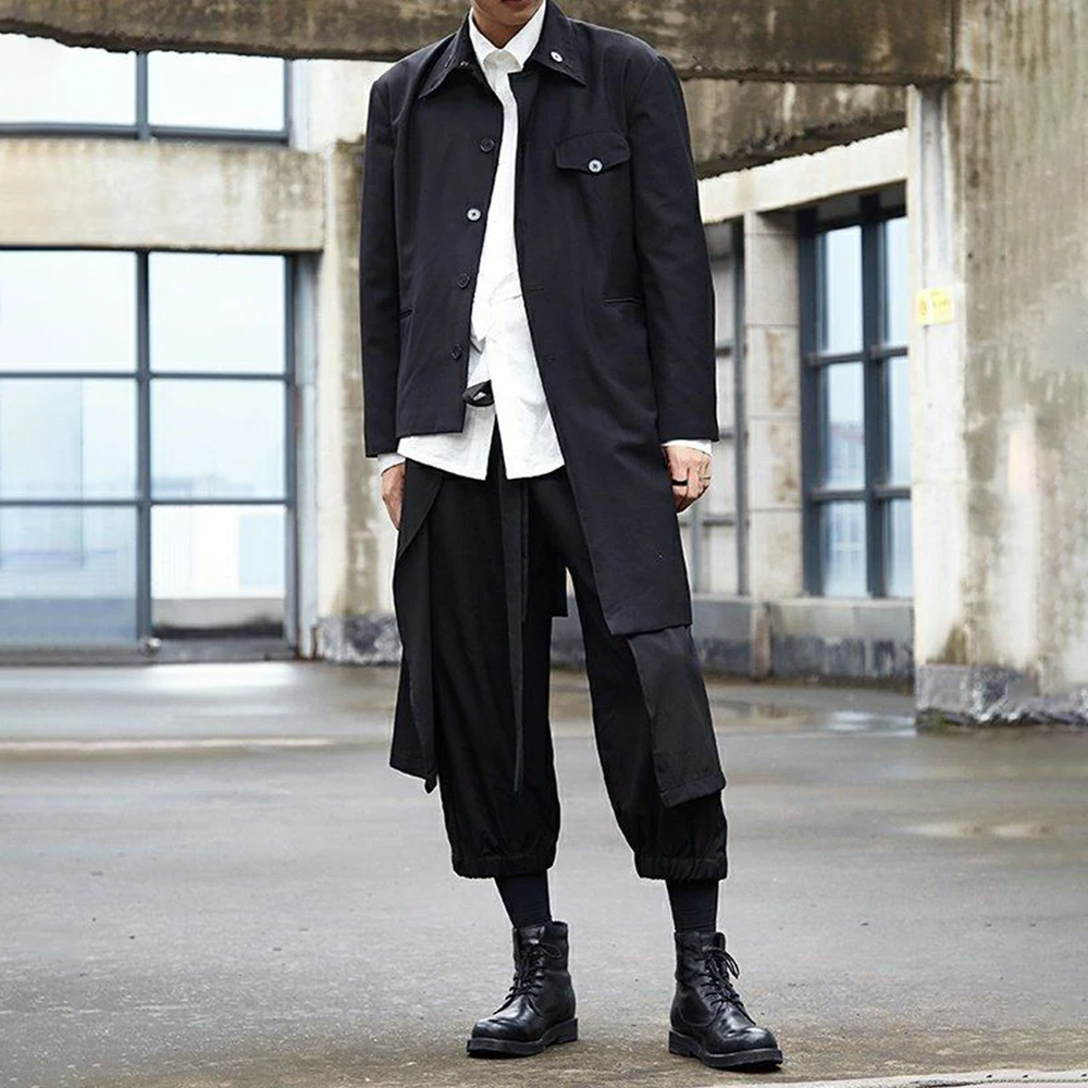 XS-5XL Winter Men's Solid-Color Straight Leg Skirt Pants American Vintage Fashion Trend High Street Casual Loose Men's Bottoms