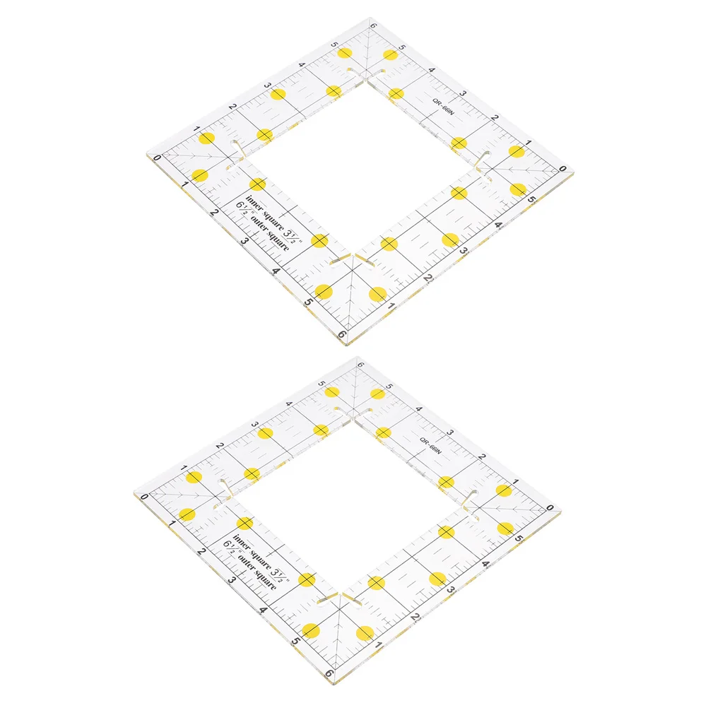 

2Pcs Square Ruler Clear Acrylic Patchwork Quilting Tool Transparent Material Sturdy Scratchresistant for Fabric DIY