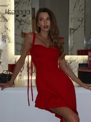 Ahagaga Sexy Women's Maxi Dresses Solid Camisole Straps Bodycon Blackless Asymmetrical Square Collar Fashion Female Vestidos