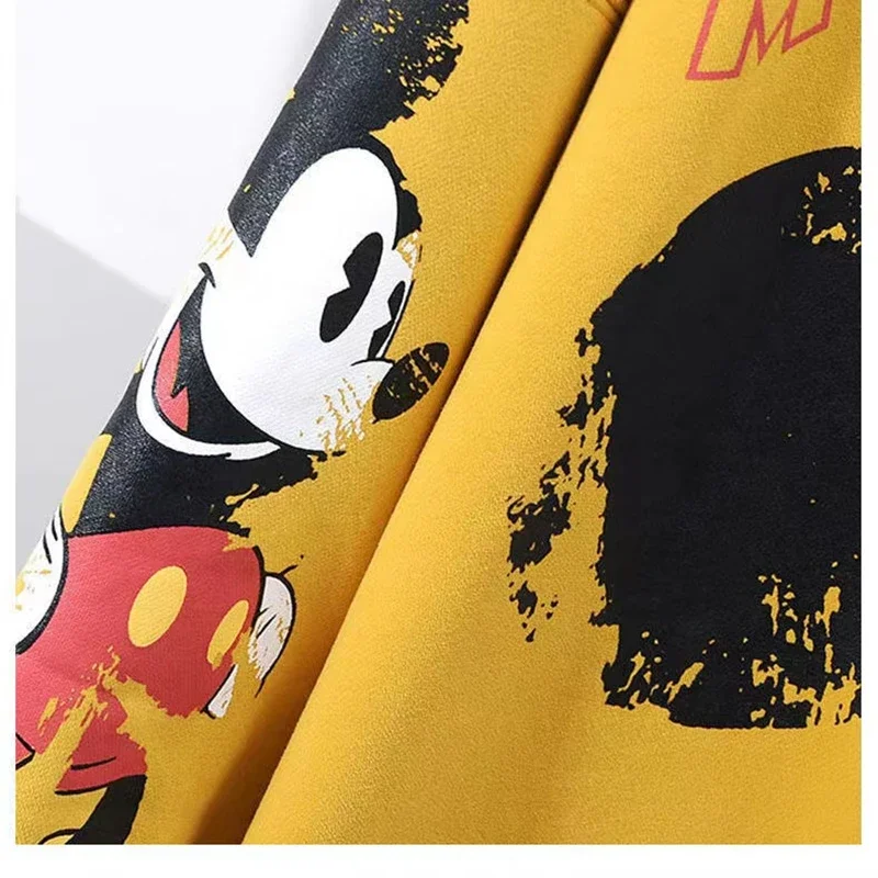 Disney Cartoon Mickey Mouse Print Sweatshirt Women Clothing Girl Coat Long Sleeve Tops Streetwear Spring Autumn Thin Lady Jacket