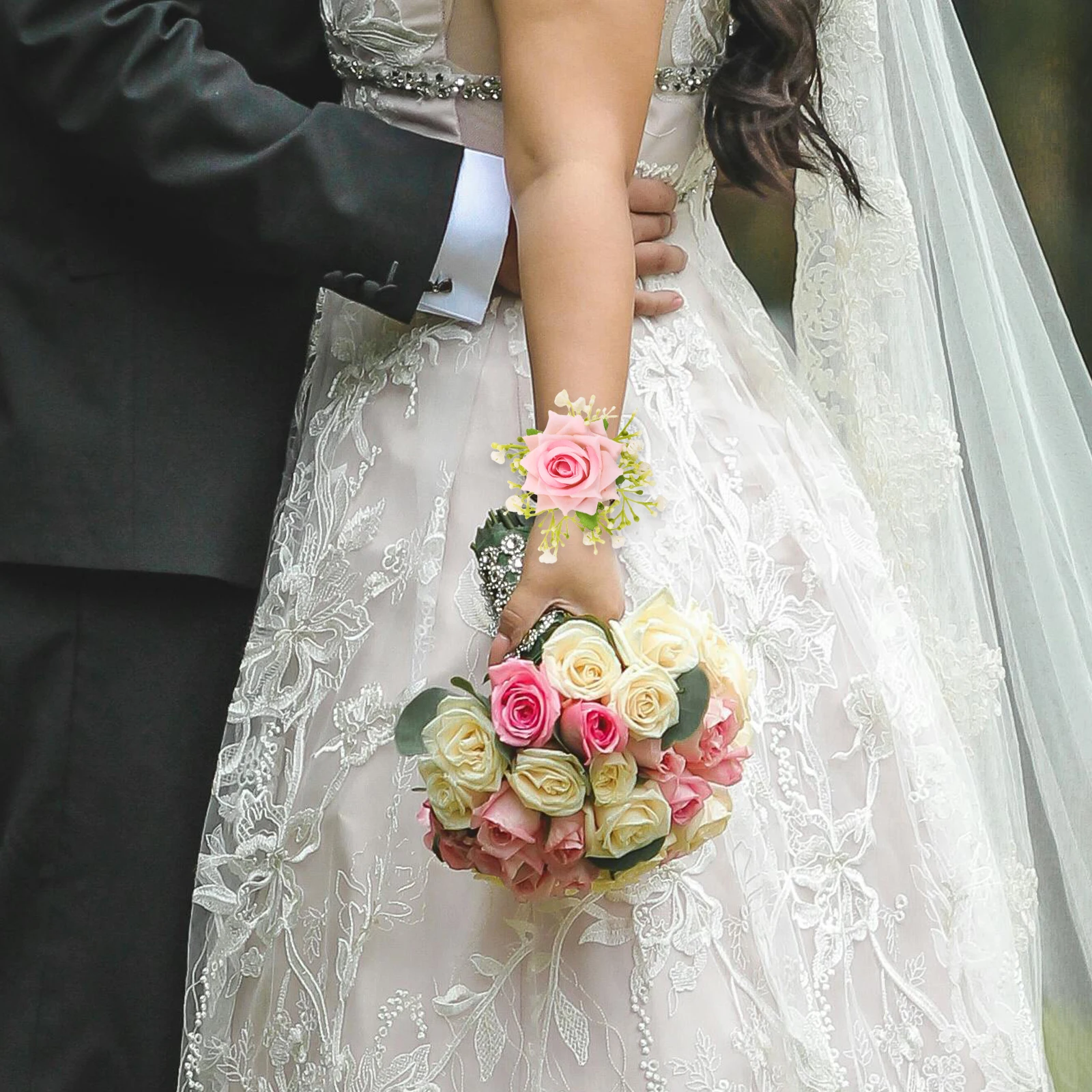 

Wrist Flower Corsage Bridal Bridesmaid Fake Bracelet Rustic Wedding H Decoration Elegant Charming Fashionable Design
