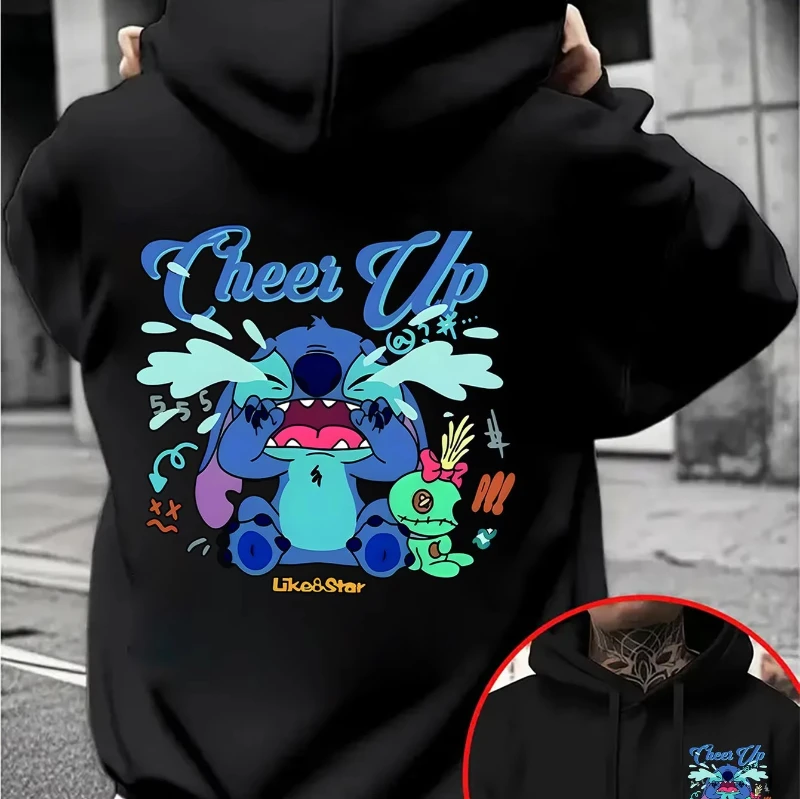 

Disney Stitch Pattern Men's Hoodie Autumn Winter Casual Unisex Pullover Sweatshirt Tracksuit Clothing Hoody Oversized Streetwear